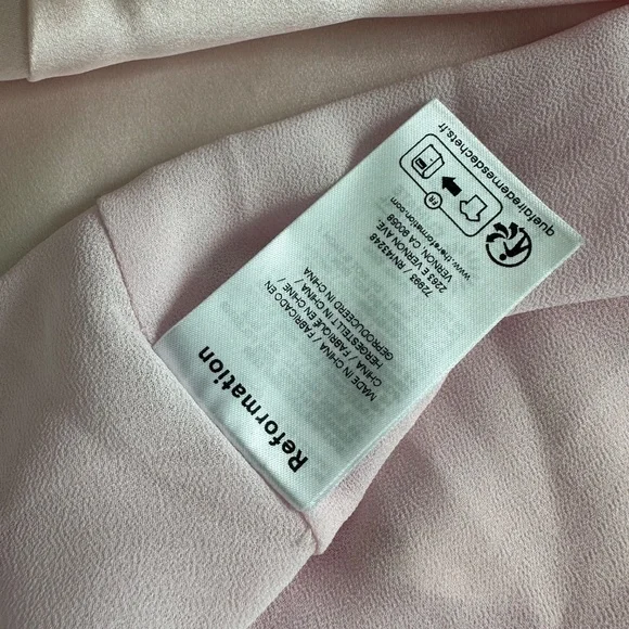 Reformation Pernille Silk Maxi Dress Tie Cherry Blossom Baby Pink MEDIUM - Picture 12 of 12